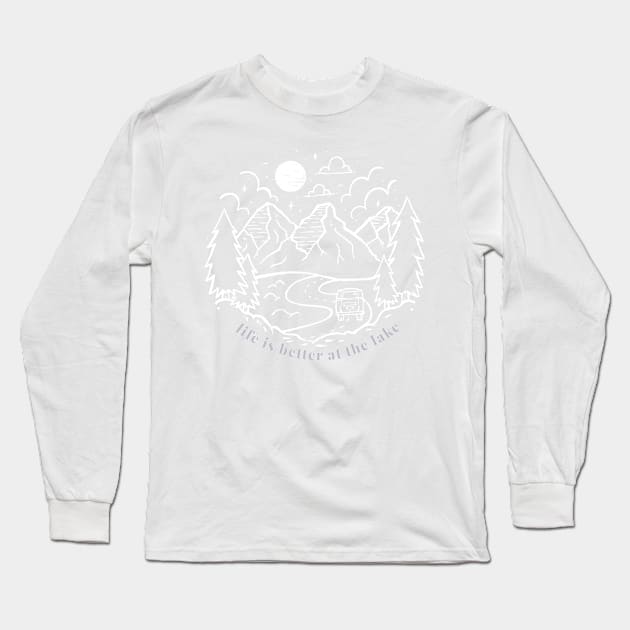 Life is Better at the Lake and Hiking, camping Gift for forest lover Long Sleeve T-Shirt by yassinebd